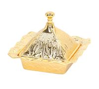 CHICIRIS Sucrier carré doré Durable avec Couvercle, Bol Turc élégant pour Fête, Mini Ornement de Bureau pour Plateau D'affichage