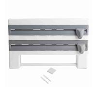 CHICIRIS Support de Film Alimentaire de Cuisine Précis, Support de Rangement Moderne et Pratique, Coupeur pour une Prise Facile et une Sûre pour la Cuisine à Domicile (Gris blanc)