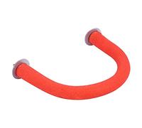 CHICIRIS Support de Perchoir pour Oiseaux, Sable de Quartz et Bois, Jouet de Meulage de Bec, Idéal pour Le Jeu et l'exercice des Petits Oiseaux, Convient à la Plupart des Cages à (Rouge)