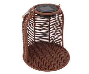 CHICIRIS Suspendu Planteur avec Lumière Solaire, Design Polyvalent | Rotin PC durable, utilisation par les temps, améliore l\'ambiance extérieure, peut contenir de petites plantes, idéal pour
