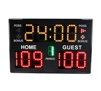 CHICIRIS Tableau de Bord Numérique de Basket-Ball, Table D'intérieur Multisport électronique LED à 11 Chiffres avec Télécommande, Support, Crochet, Vis pour Volley-Ball, Lutte, Boxe