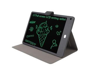 CHICIRIS Tablette d'écriture LCD 12 Pouces avec étui en PU, Bloc de Dessin électronique Effaçable pour Enfants et Adultes, Rédaction de Notes, Prise de Soins des Yeux, Portable, Noir