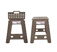 CHICIRIS Tabouret de Marche Pliable en Plastique, Chaise Antidérapante, Portable, pour Salon, Chambre à Coucher, Camping en Plein Air (Café Noir à Taches Blanches)