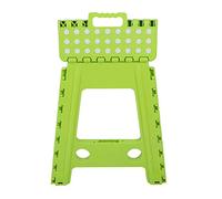 CHICIRIS Tabouret Pliable, Escabeau Pliant Portable en Plastique Antidérapant avec Boucle de sécurité, Idéal pour Le Salon et l'extérieur (Point Blanc Vert Bonbon)