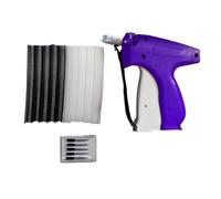 CHICIRIS Tagging Gun Kit, ABS Steel Durable Handheld, Mini Stitching Gun avec 6 Aiguilles 1000 Colle Aiguilles, pour Vêtements Quilt Tacking Bouton Remplacement Voyage à la Maison Couture (PURPLE)