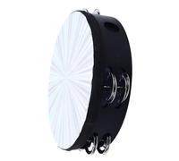 CHICIRIS Tambourin de 20 Cm à Double Rangée, Instrument de Percussion à Main avec Cymbalettes Métalliques, Idéal pour les Fêtes et le karaoké.
