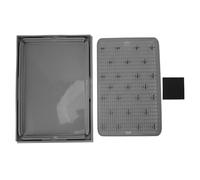CHICIRIS Tapis de Litière pour Chat, Tapis de Piégeage Double Couche avec Fond Antidérapant pour Bacs à Litière pour Chat, Facile à Nettoyer, Lavable, Plastique Imperméable 16,14 X 11,02 (Gris foncé)