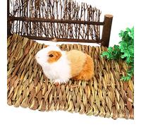 CHICIRIS Tapis d'herbe pour Hamster Lapin, Naturel, tissé à la Main, Non Toxique, Confortable, pour Hamster, Lapin, Cochon d'Inde, Petit Animal de Compagnie, 2 Tailles (L)