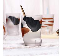 CHICIRIS Tasse en Verre Mignonne de Pattes de Chat, Tasse à café Résistante à la Chaleur de 300 Ml avec la Conception de Griffes de Chaton, pour les Boissons Froides Chaudes de Latte D' (A)