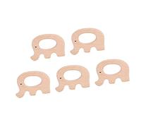 CHICIRIS Teether en Bois en Forme d'animal - Jouet de Dentition de bébé Sûr et Confortable - Accessoires de Dentition en Bois Bricolage (5pcs) (éléphant)