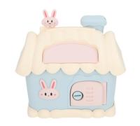 CHICIRIS Tirelire Lapin Maison Porte-Stylo Mignon Tirelire pour Enfants Épargne Éducative Taille 8.3x6.7x5.1in (Blue)