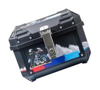 CHICIRIS Top Case de Moto, Boîte de Rangement de Bagages de Moto ABS Amovible de Grande Capacité de 45 L avec Autocollant de Traversée de Glace, pour Divers Besoins de Voyage