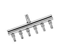 CHICIRIS Valve de Contrôle d'air D'Aquarium, Vanne de Contrôle de Répartiteur de Débit d'air en Acier Inoxydable de 8 Mm à 4 Mm avec 4 6 8 Voies, Connecteur de (Tête de séparation à Six Trous de 8 à