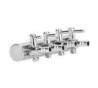 CHICIRIS Valve de Distribution D'aquarium, Séparateur de Tuyau D'oxygène en Acier Inoxydable pour Le Contrôle du Débit d'air D'aquarium, Options de 2 à 12 Têtes (4 têtes)