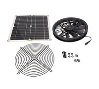 CHICIRIS Ventilateur Solaire, Climatiseur Solaire avec Panneau, Ventilateur, Couvercle de, 4 Vis, 4 écrou, Joint et 8 Anneau en Caoutchouc 100W 2A Kit de de Panneau
