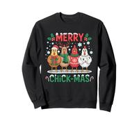 Chick-Mas Funny Christmas Chickens Jeu de Mots de Noël Sweatshirt