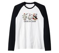 Chick Or Treat Costume d'halloween Poulet Fantôme Sorcière Horreur Manche Raglan