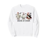 Chick Or Treat Costume d'halloween Poulet Fantôme Sorcière Horreur Sweatshirt