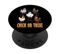 Chick Or Treat Funny Halloween 2026 Tenue Poulet PopSockets PopGrip Adhésif