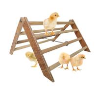 Chick Stand Training, Perch Wooden Chicken, Interactive Chick Gym, Roosting Bar for Large Birds, Parrots, Macaws & Hens, Jungle Standing Toy, 14.57x12.6x7.87 inches