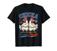 Chicka Boom Boom Funny Patriotic Chicken 4 Juillet T-Shirt