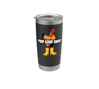 Chicken Coop Poop Scoop Squad Funny Poultry Farmer Gobelet isotherme en acier inoxydable double paroi