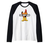Chicken Coop Poop Scoop Squad Funny Poultry Farmer Manche Raglan