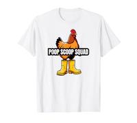 Chicken Coop Poop Scoop Squad Funny Poultry Farmer T-Shirt Graphique avec Valeur, Homme, Blanc, L
