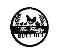 Chicken Coop Sign, Hen House Decor, Farm Garden Notice, Interactive Weather Resistant Metal Plate, Vintage Inspired Artwork, for Barn Patio Rooster Shed Yard Outdoor Home Accent 12x12 inches