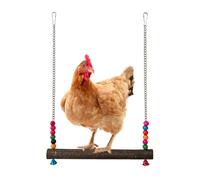 Chicken Coop Swing - Wooden Playground Toy, Hen Enrichment Swing with Bell Accessories Design, Climbing Chewing Activity Toy, Poultry Cage Entertainment Accessory for Rooster Parrots Hens Cage