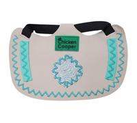 Chicken Cooper Selle de poulet, gilet de poulet, protection contre les plumes, protection dorsale de volaille, en cuir véritable fait à la main (1, couture ondulée crème, turquoise avec réflecteur, S)