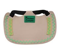 Chicken Cooper Selle de poulet, gilet de poulet, protection contre les plumes, protection dorsale de volaille, en cuir véritable fait à la main (1, couture ondulée crème, vert poison, S)