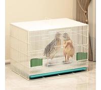 Chicken Coops Maison Domestique pour Volailles Petit Parc pour Lapin D'intérieur Clapier Pliable Cage À avec Plateau Extractible Filet Métallique Villa pour Poussin,(White,60 * 40 * 40CM)