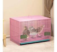 Chicken Coops Maison Domestique pour Volailles Petit Parc pour Lapin D'intérieur Clapier Pliable Cage À avec Plateau Extractible Filet Métallique Villa pour Poussin,(Pink,60 * 40 * 40CM)