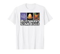 Chicken Farmer I Just Want Some Eggs T-Shirt Graphique avec Valeur, Homme, Blanc, M