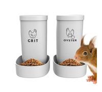 Chicken Feeder, 2-Piece Oyster Shell for Grit Dispenser, Spill-Proof with Poultry, Feeding Box for Chickens Ducks Turkeys, Wall Or Fence Mount Farmhouse Supply Small Animals and Pets