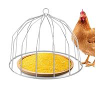 Chicken Feeder Cover, Duck Feeder No Clutter Guard, Chicks Feeding Tray, (16.54x16.54x11.81 inches, 8.5cm/3.34inches) Portable Cage Chicken Feed for Home, Farm