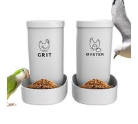 Chicken Feeder -Oyster Shell for Grit Dispenser, Spill Proof Design with Poultry Feeding, Hanging Box for Chickens Ducks Turkeys Bunnies and Cats, Wall Or Fence Mount Farm Use 4.72 inches