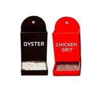 Chicken Feeder - Treadle Chicken Feeder, 2-Piece Automatic Hen Feeding Station, Weatherproof Metal Poultry Feed Box, Large Capacity Feed Dispenser for Coop, Farm, Backyard, and Grit Feeding