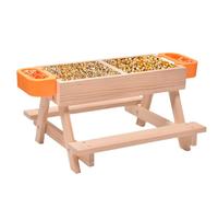 Chicken Feeder, Versatile Food Feeder, 15.75x14.96in Water Dispenser Kit, Poultry Feeding Equipment, Portable Pet Supplies, Wooden Table for Chickens, Ducks, Quail, Birds, Farm Use