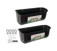 Chicken Feeders - No-Waste -Fed Poultry Feeding Container, Features Deep Rain-Hooded Ports with Anti-Scratch Lips to Prevent Feed Waste, Built with Secure Heavy-Duty Fence-Lock Brackets | for C