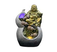 CHICKEN Fontaine Cascade Intérieure Fontaine Cascade de Table Bouddha - Cascade décoration d'intérieur relaxante méditation Fengshui avec débit d'eau Circulaire Home Decor d'eau De Table D'intérieur