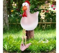 chicken garden ornament funny garden ornament rooster statue resin ornament christmas decoration outdoor garden decor backyard lawn white