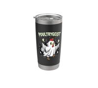 Chicken Ghost Poultrygeist Halloween Costume Farmer Gobelet isotherme en acier inoxydable double paroi