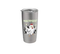 Chicken Ghost Poultrygeist Halloween Costume Farmer Gobelet isotherme en acier inoxydable double paroi
