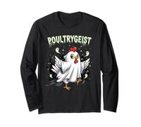Chicken Ghost Poultrygeist Halloween Costume Farmer Manche Longue