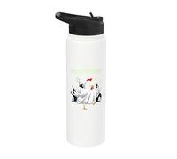 Chicken Ghost Poultrygeist Halloween Costume Farmer Stainless Steel Insulated Water Bottle