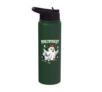 Chicken Ghost Poultrygeist Halloween Costume Farmer Stainless Steel Insulated Water Bottle