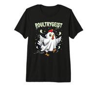 Chicken Ghost Poultrygeist Halloween Costume Farmer T-Shirt Haut de Gamme