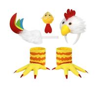 Chicken Headband Animal Cosplay Tail Feet Nose Kit Festive Crowd